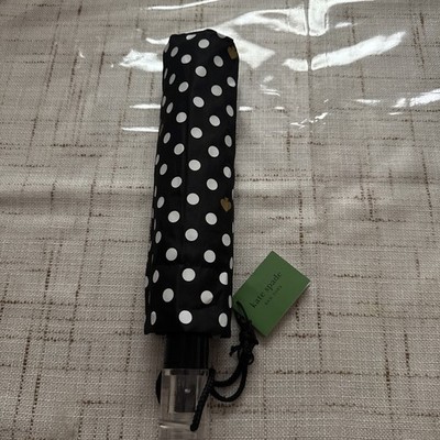 Kate Spade Black and White Polka Dot Travel Umbrella
