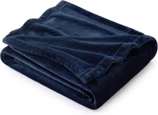 Gentlesoft Navy Blue Throw Blanket for Couch - 300GSM Soft Cozy Fleece Blankets 