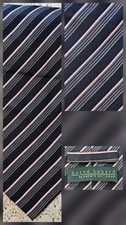VTG Y2K Harve Benard Holtzman Necktie Men's Black Pink Striped REP Showroom