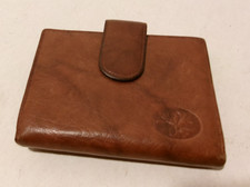 VTG Buxton Top Grain Cowhide 4" x 5" Closed Snap  Kiss Lock Woman's Wallet Tan