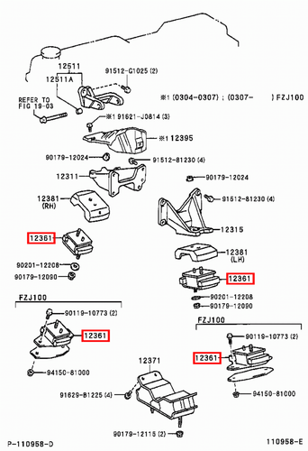 Genuine Toyota LandCruiser 80 Series HZJ 1HZ 4.2 Diesel Front Engine Mount x2 - Picture 6 of 12