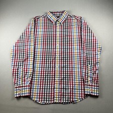 Ben Sherman Shirt Mens XL Multicolor Check Plaid Button Down Long Sleeve Dress