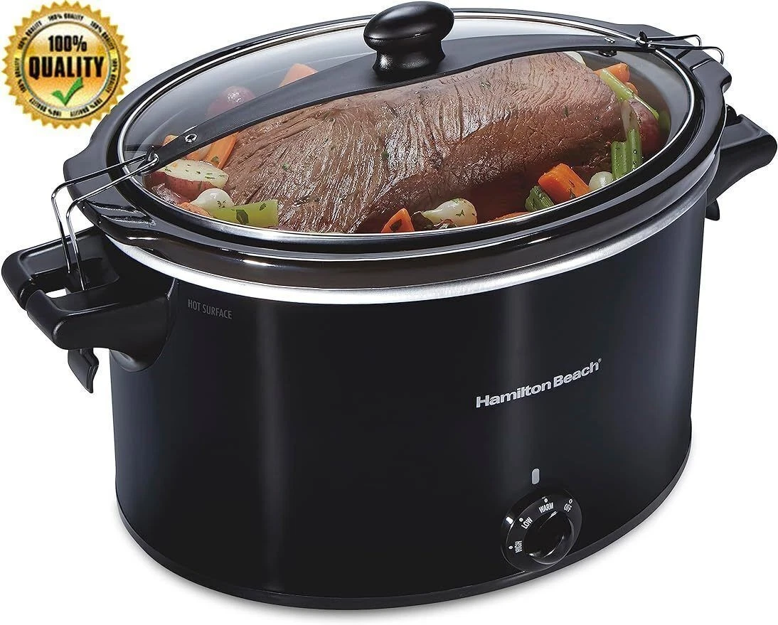 Extra Large 10 Quart Slow Cooker Portable W/Lid Lock 3 Settings Dishwasher Safe