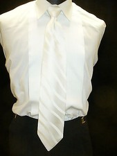 USED Necktie Stripe Pretied - IVORY SN802