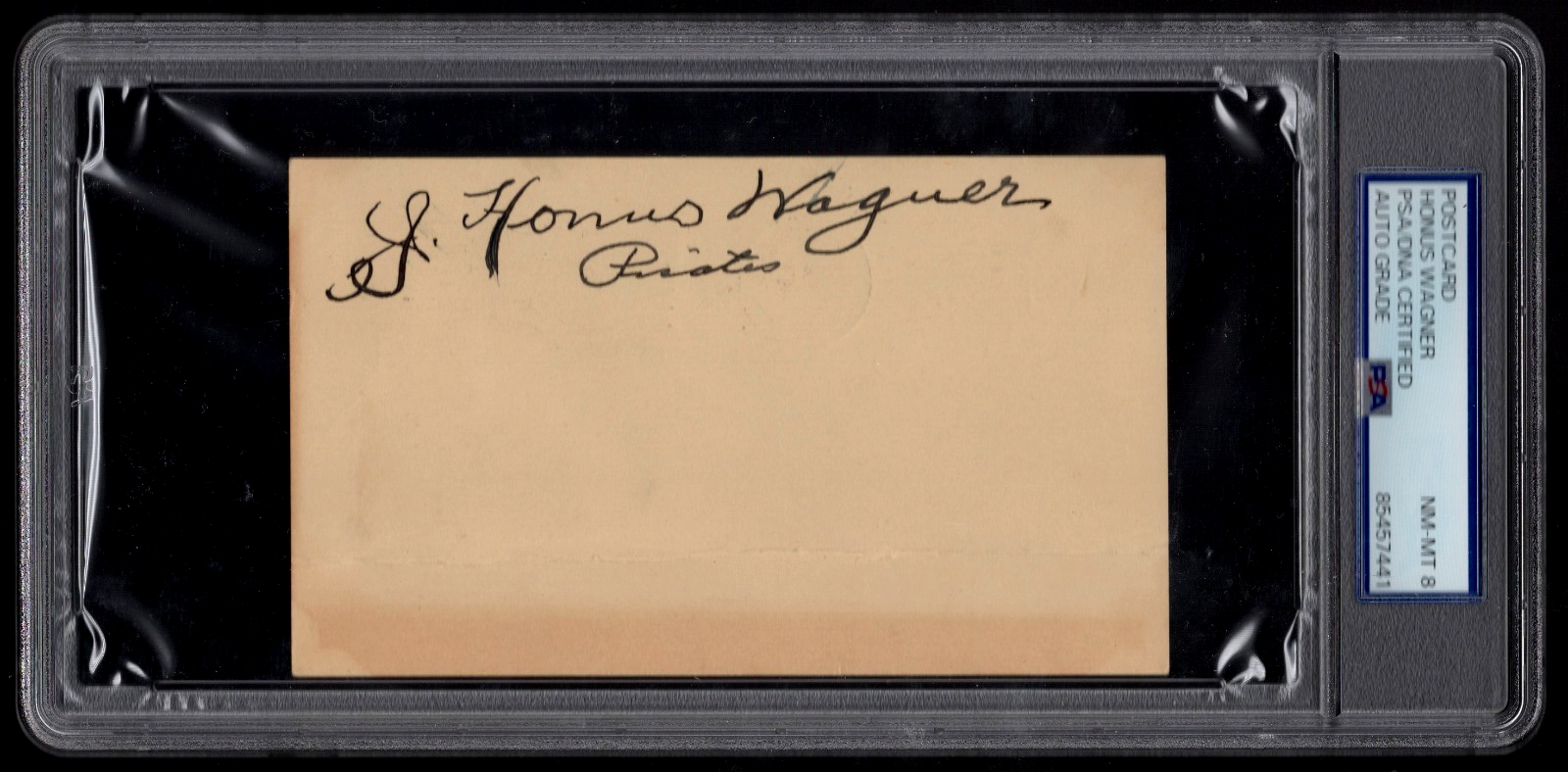 Honus Wagner Autographed Signed Pittsburgh Pirates PSA/DNA GRADE 8 NM-MT 1942 GPC BASEBALL HOF JSA 