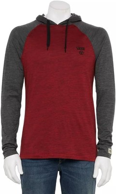 Vans CLASSIC CIRCLE Men's Hooded Raglan Shirt (Sundried Tomato) Size Small