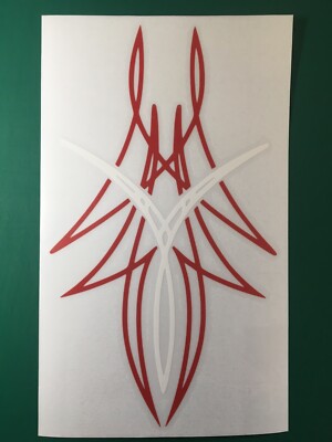 Nadelstreifen Design Aufkleber Decals Motorhaube Motorrad Tank 210x120mm ROT & WEISS