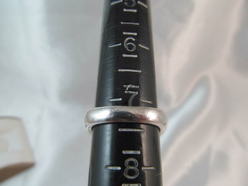 VINTAGE VERSILBERTER BREITER HOCHGLANZ STATEMENT RING Gr. 7 1/4, glänzend - Bild 9 von 9