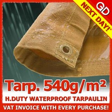 1.2M x 1.8M HEAVY DUTY CANVAS WATERPROOF TARPAULIN SHEET TARP COVER WITH EYELETS