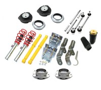 TA Technix Gewindefahrwerk + Domlager + Koppelstangen + Staubkappen VW Caddy 3