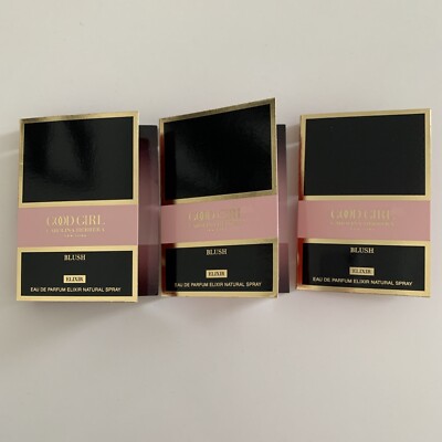 NEW CAROLINA HERRERA Good Girl Blush Perfume Elixir 3x Sample Spray 1.5ml/.05 oz