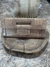 Crocodile Pattern Clutch Gold 11x5.5