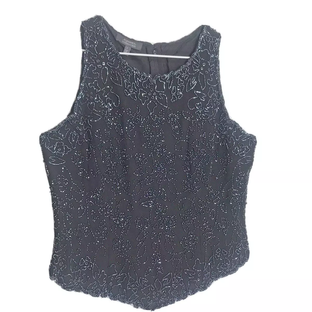 SALE SALE Dress Barn Collection Black Beaded Women s Tank Top Size Large