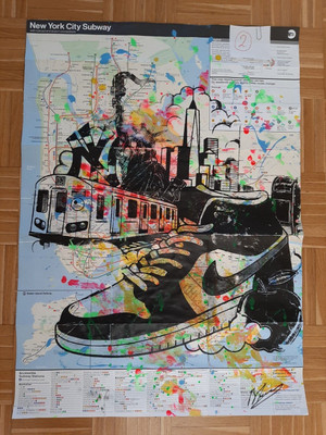Art on Map, Nike mit Skyline, 82 cm x 60 cm*TOP*TOP*TOP*
