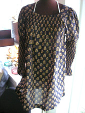 DÔEN DOEN SABIA DRESS FLORAL SIZE XS ALSO S NEW 320,- EURO BLACK TAN PRINT