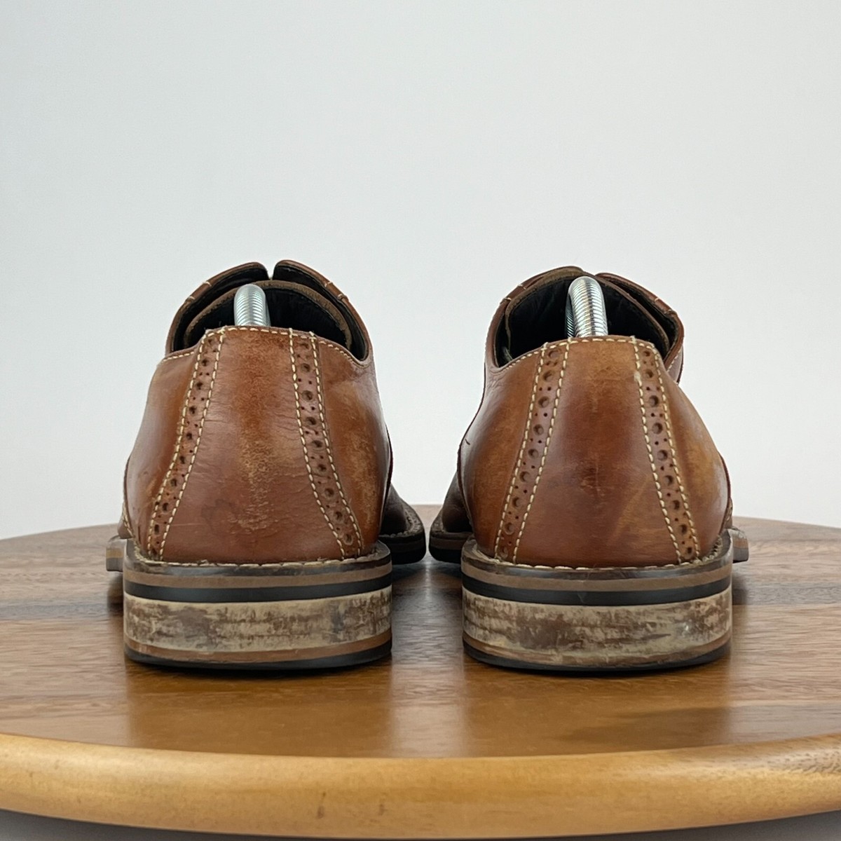 Mens Cole Haan Drake Brown Leather Plain Toe Brogue Dress  display picture 1