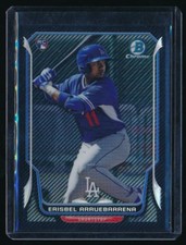 ERISBEL ARRUEBARRENA 2014 BOWMAN CHROME CARBON FIBER RC REFRACTOR 08/10 *DODGERS