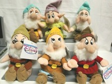 Disney Store With Tags Lot of 6 Dwarfs 8" Bean Bag Stuffed Plush