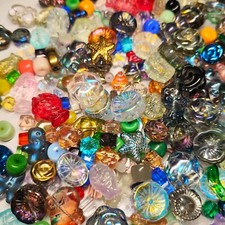 1/4LB Glass beads lot jewelry making mix variety bead supplies Read Description