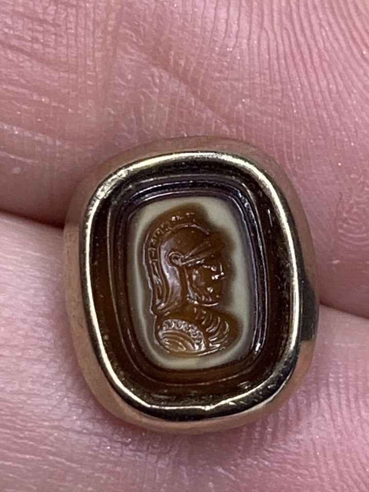 DE COLECCIÓN ROMANO GUERRERO GRIEGO CAMAFEO Firmado HICKOCK CORBATA Tack CLIP BROCHE Foto 2 de 4