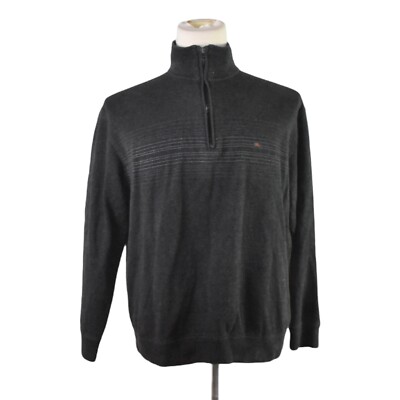 monte carlo comfort fit men 1/4 zip gray sweater men 2XL made in