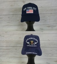 Lot of 2 - Assorted Patriotic Souvenir Baseball Cap Hat Adjustable One Size