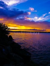 Digital Image Picture Photo Wallpaper Background Lake Skyview Sunset Desktop Art