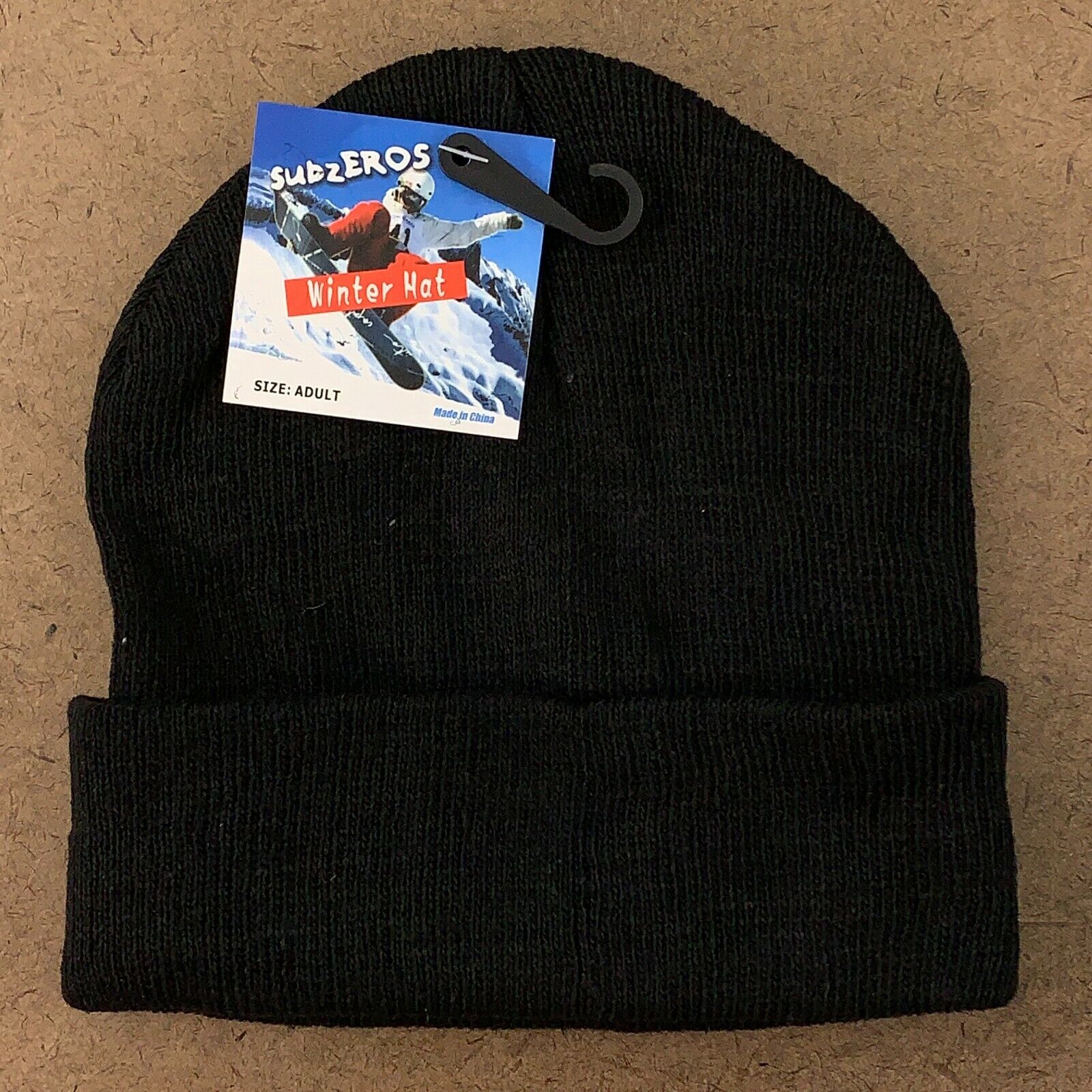 SubZeros Adult Large-scale sale One 5% OFF Size Black Rib NWT Winter Beanie Knit Hat