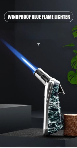 JOBON Windproof JET Flame Gun Lighter Adjustable Flame Inflatable Safety Lock - Picture 7 of 26
