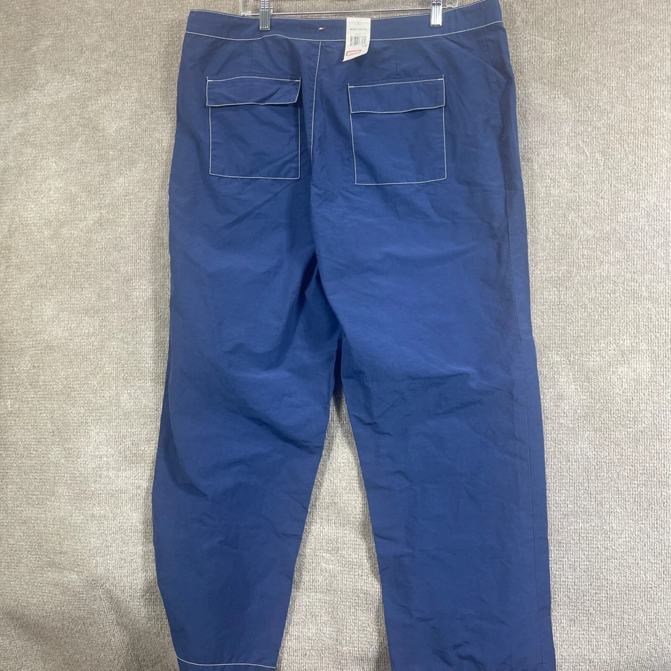 Pantalones deportivos Tommy Hilfiger vintage para mujer 1X 40X31 Y2K azul blanco puntada pierna ancha Foto 2 de 4