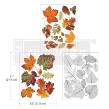 Crunchy Leaves Forever Middy Redesign With Prima Transfer Rub on Furniture Decal