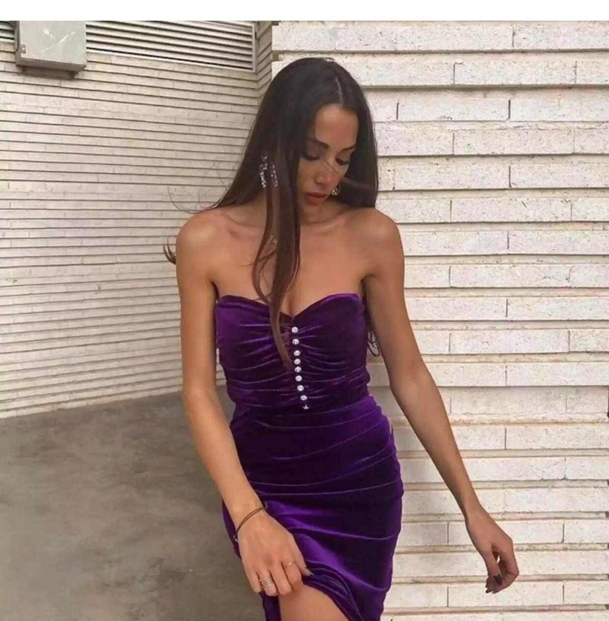 ZARA Corset Top Velvet Rouched Purple Rhinestones Bloggers Fav 2731/259  Size S | eBay