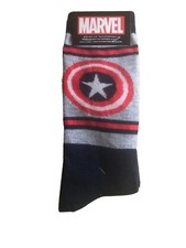 2 PAIRS of Marvel CAPTAIN AMERICA Avengers Men's Crew Socks NWT