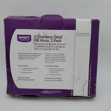 Smart Choice 6’ Stainless Steel Washer Fill Hose 2‑Pack #5304490736 NEW Sealed