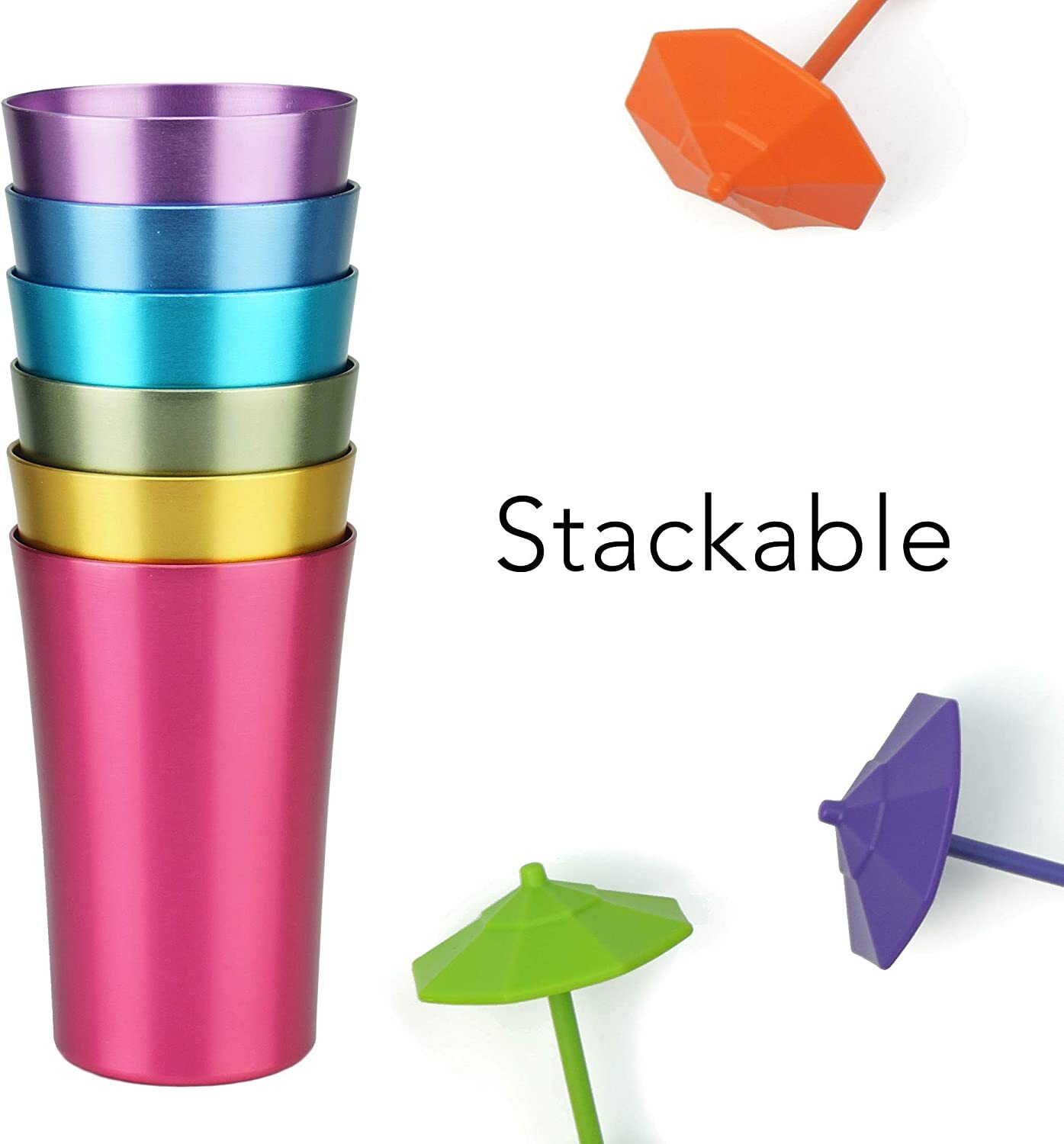 Comprar 6 PCS Anodized Aluminum Tumblers Drinking Glass... en USA desde