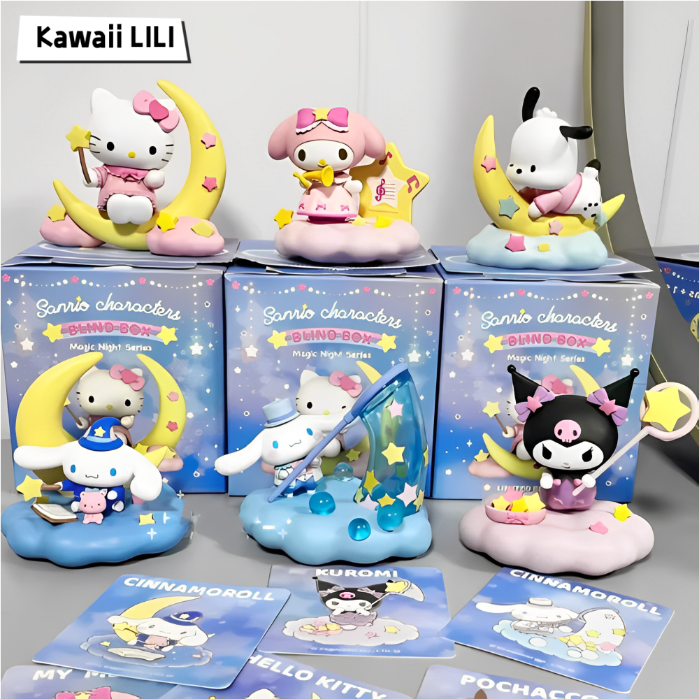 Sanrio Magic Night Series Hello Kitty Kuromi Confirmed Blind Box Figure Toy  Gift - Main Image