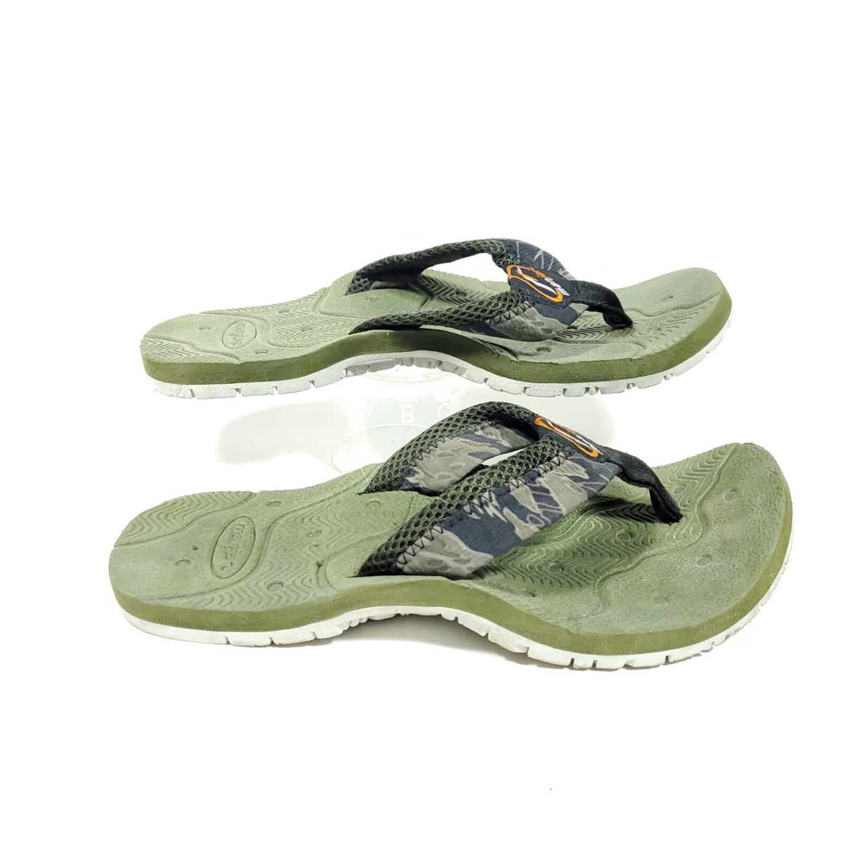 RARE Tiger Camo Manjaru Mens Performafit Sz 10 Slippers Flip Flops green  NWOT