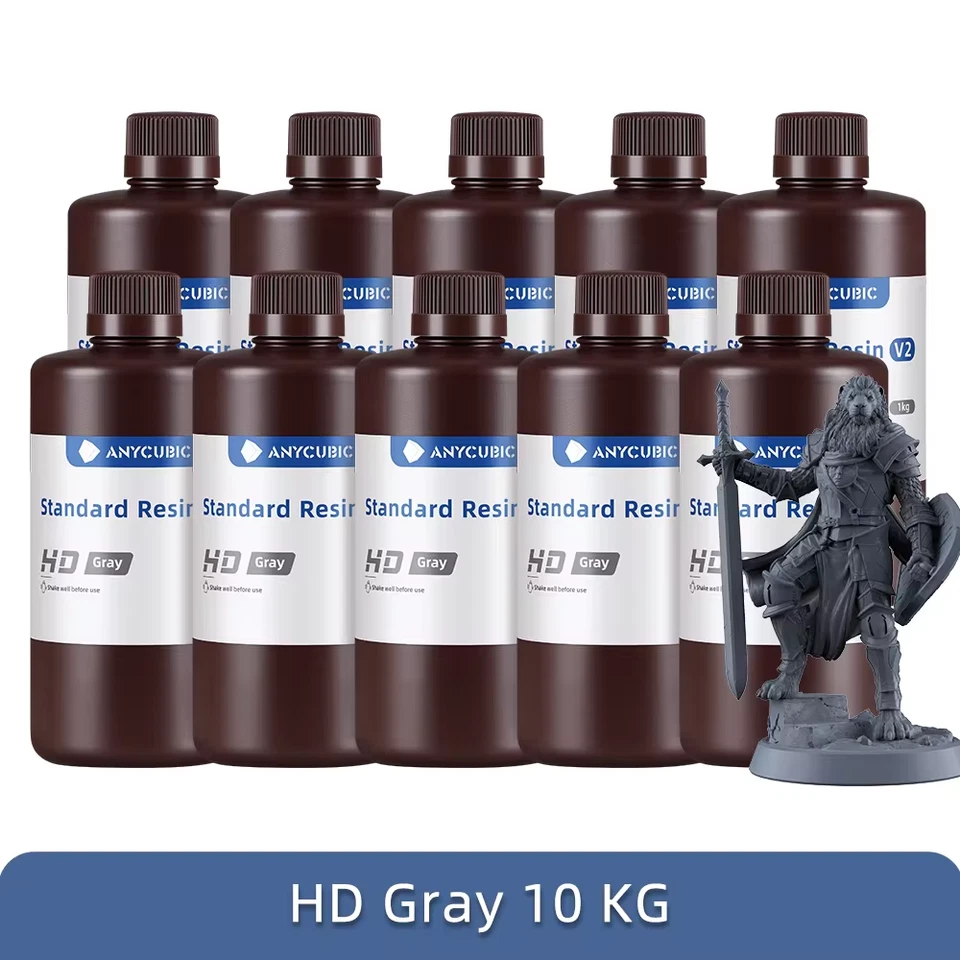 (10KG HD Gris)ANYCUBIC UV Résine Standard Resin V2 pour LCD SLA Imprimante 3D - Photo 1/4