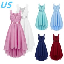Girls Sequins Chiffon Princess Formal Dress Wedding Prom Gown Party Dress