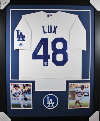 Gavin Lux Signed Jersey Custom Framed Los Angeles Dodgers