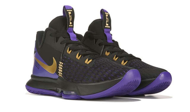 Nike Lebron Witness V - Mens Basketball Shoes - Black/Metallic Gold/Fierce Purple | Sportitude