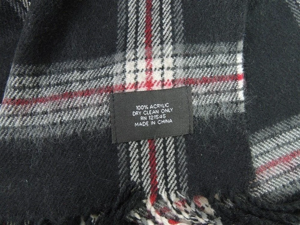 Bufanda para hombre John Ashford 100 % acrílico negra multi clásica a cuadros talla única Foto 2 de 2