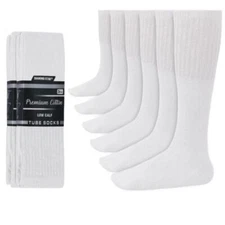 6-12-18 Pairs Men's White Tube Socks Over The Calf Sport Cotton Socks Big &Tall