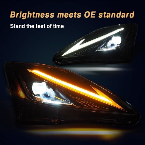 New Pair LED DRL Sequential Headlight Signal For 2006-2013 Lexus IS250 IS350 - Foto 8 di 12