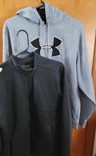 Under Armour Loose Cold Gear Jacket Mens Size Medium  Gray Hooded Sweatshirt