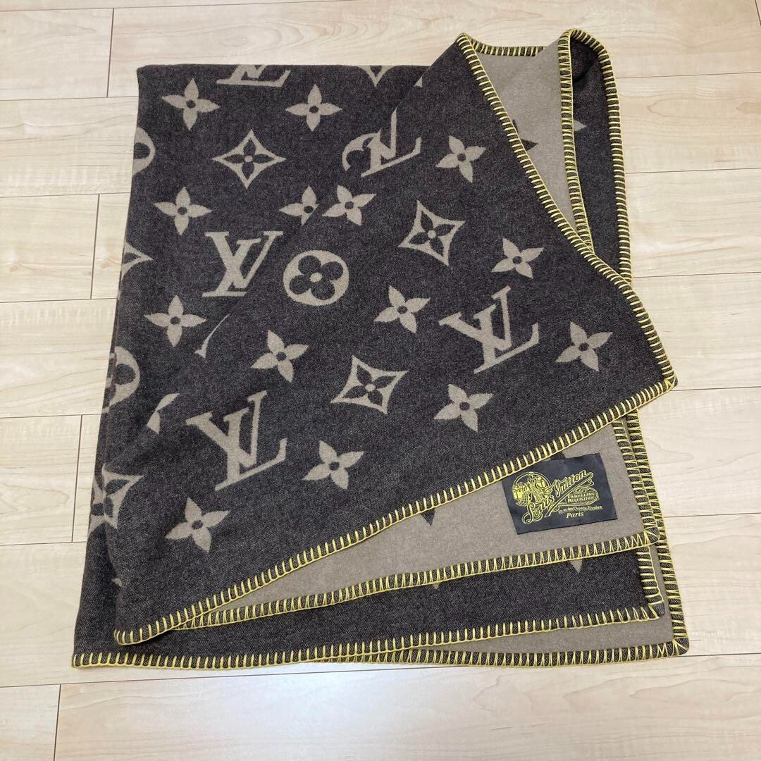 【U】LOUIS VUITTON ウールアンゴラモノグラム大判ブランケット Louis Vuitton Blanket Lambswool Angora Monogram Size 52.4