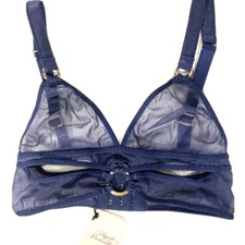 AGENT PROVOCATEUR Womens Adjustable Mesh Bra Bralette Navy 2 MSRP 130 