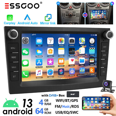 DAB+ 4+64G Android 13 Autoradio GPS Für Opel Astra H G Corsa C D Meriva Zafira A