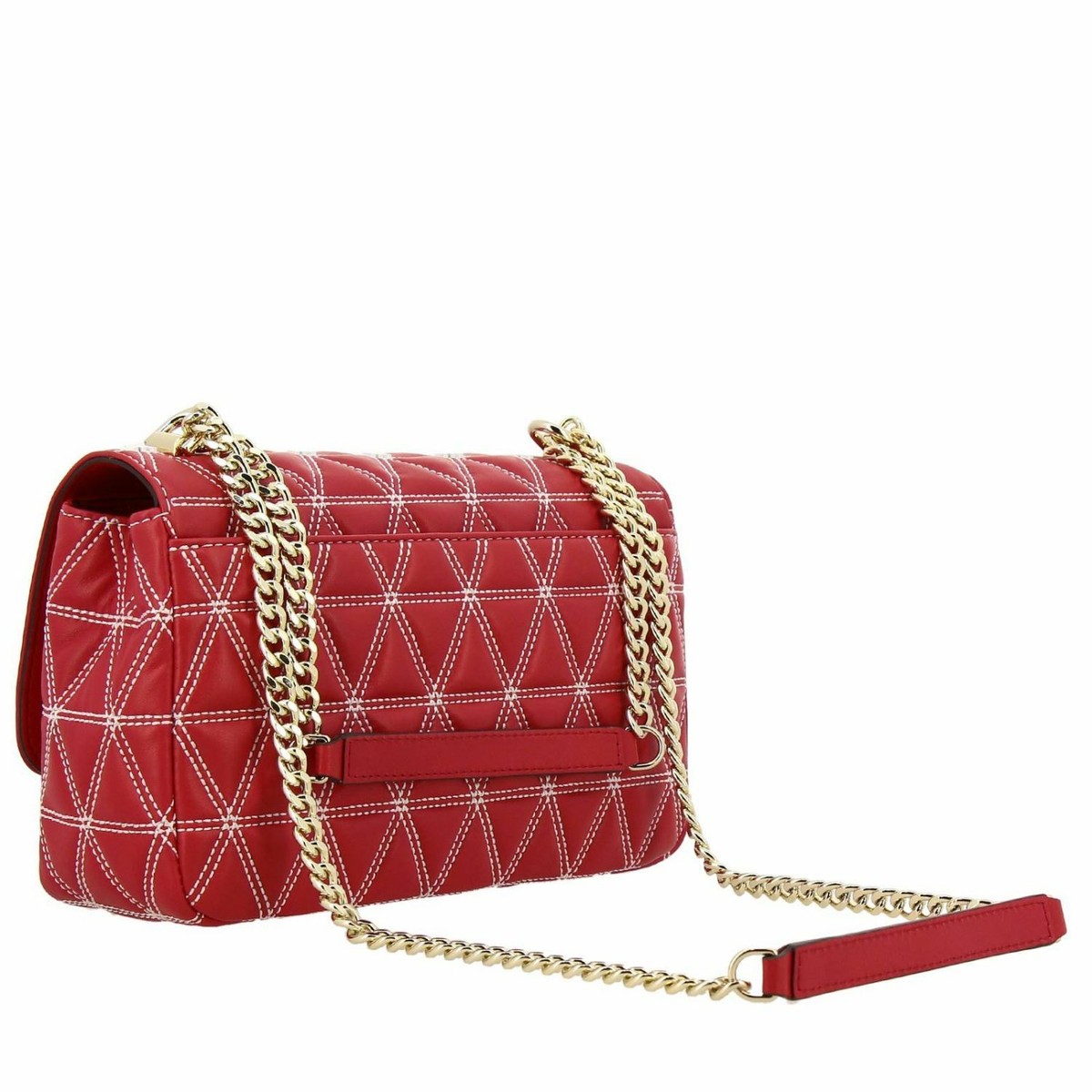 Michael Kors Sloan Logo Studded Large Chain Red Shoulder Bag | eBay 