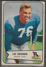 1954 Bowman #85 Lou Creekmur (HOF) (SP) (VG) Detroit Lions